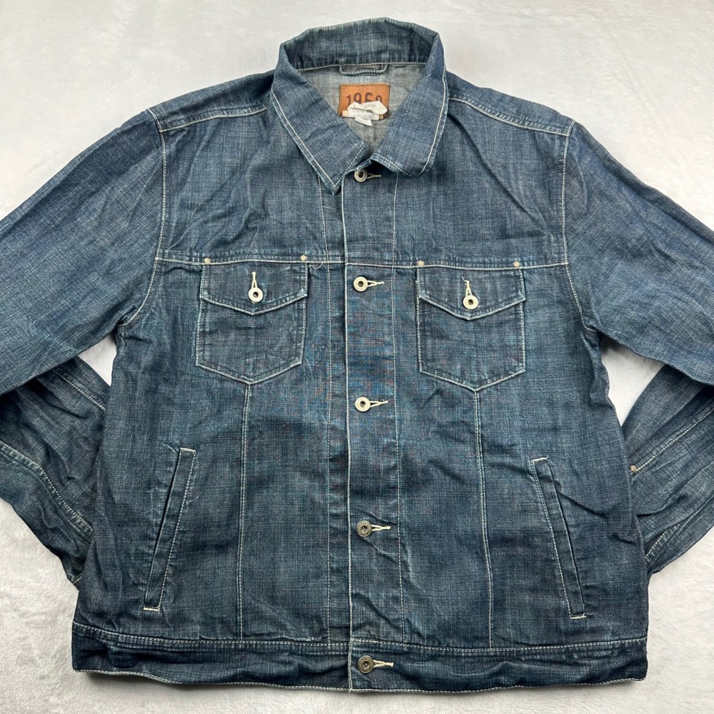 Gap 1969 Denim Jacket Womens XL Blue Dark Wash Cotton Trucker Vintage Y2K